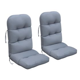 2 PCS Indoor or Outdoor Waterproof Adirondack Chair Seat and Back Cushion (Color: Gray)